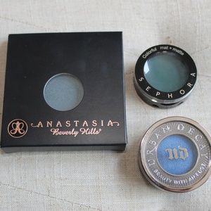 ABH, UD, and Sephora Blues and Greens Eyeshadows